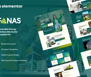 Fanas – Solar & Green Renewable Energy Solutions Elementor Template Kit